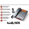 Saiet Telefono fisso Anziani FAMILY TELE SOS SAIET TELECOMANDO Emergenza Tasti grandi