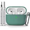Inesore Compatible with AirPods Pro 1st/2nd Case - Green | Silicone Protective C