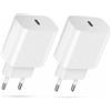 USB-C Power Adapter 20W per Apple, USB C Rapido Caricatore per iPhone 17，16，2pz