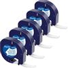 MarkField 5x Compatibile con Dymo Letratag Nastro per Etichette 12mm x 4m Nastri Ricarica