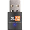 maxsela Chiavetta WiFi USB AC600 Dual Band 2.4/5GHz per PC Desktop Laptop Windows