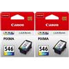 Canon 2 Cartucce Originali Canon CL-546 Colore Compatibile Pixma MG2550S TS3150 MX495