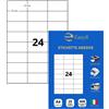Easy8 70x37 25 Fogli, Etichette Adesive A4, Autoadesive, Senza Margine, Stampabi