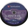 Verbatim DVD+R 8x Double Layer 8,5GB Dischi - Confezione da 10 - 43666