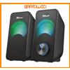 Trust Arys Compact RGB 2.0 Set Altoparlanti LED Illuminato, 12 W, Nero