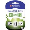 Verbatim Pen drive Verbatim NANO Memoria USB 32GB Nero 98130