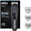Braun Depilatore CorpoSeries 3 3340 Rifinitore Corpo da Uomo per Radere Petto Ascelle