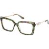 GUESS Montature per occhiali da vista donna Guess quadrati verdi montatura con strass