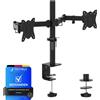 GRIFEMA GB2001-2 Braccio per Monitor Doppio Supporto per Monitor Regolabile in Altezza