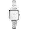Fossil Orologio FOSSIL BQ3830 Raquel Donna Acciaio Quadrato Quadrante Argento Nuovo
