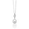 Miluna Collana Miluna Donna Oro Bianco 18 Kt Motivo a Fiamma Perla e Diamanti _PCL5380