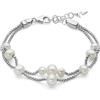 Miluna Bracciale Miluna Donna Argento 925 Doppio Filo Perle _PBR3617