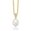 Miluna Collana Miluna Donna Argento 925 Placcatura Oro Perla Bianca Topazi _PCL6537G