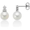 miluna Orecchini Miluna Donna Oro Bianco 18 kt Diamanti e Perle _PER2815