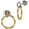 Orecchini Boccadamo Donna Bronzo Col. Oro Cerchi Intrecciati Zirconi _XOR710D