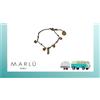 Marlù MARLU' - BRACCIALE DONNA CON PENDENTI A CUORE - LETTERA "R" - ACCIAIO INOX
