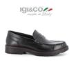 Igi&co Scarpa Uomo Mocassino College in Pelle 6609800 Nero Sottopiede Estraibile