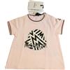 Moncler T-shirt bambina rosa logo frontale nuova e originale