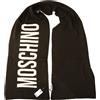 Moschino Sciarpa uomo nero panna maxi logo 100% originale nuova made in italy