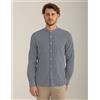 Fred Mello Camicia Coreana Stampata Blu - Taglia S Abbigliamento Uomo Camicie