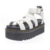 Dr. Martens Blaire Quad - Sandali Platform In Pelle Bianco - Taglia 39 [6 US 25c