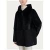 Ragno Giaccone Cappuccio Nero - Taglia 44 Abbigliamento Donna