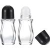 uxcell Roller vuoto 50ml 2pz, per massaggio antigoccia nero