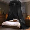 Kertnic Zanzariera a baldacchino, tenda a baldacchino con cupola in stile principessa, rete sottile e trasparente, per letto singolo, matrimoniale, queen e king size, per ragazze e adulti (nero)