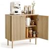 VEVOR Armadietto Portaoggetti da Salotto con 2 Ripiani, Credenza Mobile Contenitore in Stile Medievale per Soggiorno, Mobiletto Portaoggetti 80 x 37,5 x 80 cm Carico del Tavolo 30 kg Legno Naturale
