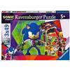 Ravensburger - Puzzle Sonic, Collezione 3x49, 3 Puzzle da 49 Pezzi, Età
