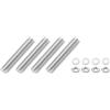 uxcell 4pcs Barra Filettata M10 x 50mm Acciaio Inox 201 per Viti Destrorse