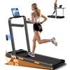 LONTEK Tapis Roulant Pieghevole Salvaspazio 10KM/H Maniglioni Regolabili 16%