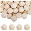 uxcell 50 pezzi per legno, palline 16mm grezze, perline tonde in legno massello