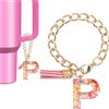 uxcell Charm Letter per Stanley Tumbler Accessori Catena Portachiavi Rosa