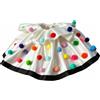 Colletto Clown Bianco Stile Carnevale Colletto a Volant con Pon Pon per Palco
