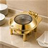 Chafer Dorato in Acciaio Inox Finitura Dorata per Hotel, Ristorante,
