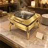 Chafer Dorato in Acciaio Inox Finitura Dorata per Hotel, Ristorante,