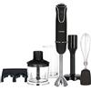 H.Koenig MIX75 Frullatore a Immersione, 750 W, Acciaio Inossidabile, 5 velocità,