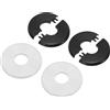 uxcell Per Wall Split Flange 85mm/3.3", 4 Piastre Battiscopa Bianco/Nero