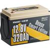 Power Queen PowerQueen 12V 320Ah mini batteria LiFePO4 con Bluetooth da 2560 Wh per roulotte