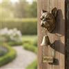 Campanello Di Benvenuto A Tema Cane, Da Parete, In Bronzo Antico, Con Cartello