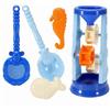 5 Pieces Set Giochi di Sabbia in Plastica Torre Rotante a Clessidra per