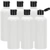 uxcell 6 Bottiglie da Viaggio 3.4 Oz(100ml) con Tappo Flip, Bianco per Plastica