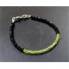 Bundela Gems Peridoto e Spinello Nero Sfaccettato Rondelle Gemme Perline 7" Bracciale...