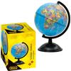 Idena 569906 - Mappamondo con mappa politica, Ø 18 cm, mappamondo per studenti, ideale per la scuola, Lingua Tedesca
