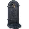 Relaxdays Fontana da Giardino in Stile Antico, 82,5x39x33 cm, Fontanella da Esterno, Rubinetto Acqua e Vaschetta, Grigio