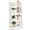VEVOR Scaffale a scaletta in bambù a 4 ripiani, libreria aperta trapezoidale, organizer per piante, autoportante, ideale per bagno, camera da letto, ufficio, studio, naturale