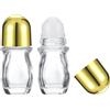 uxcell 30ml Bottiglie Roller Vuote in Vetro, 2 Pezzi per Massaggio Antiperdite, Oro