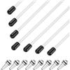 uxcell Tubo antenna 160mm, tappi+supporto (argento, bianco, 8pz) per Fiat