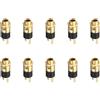 uxcell 10pz Connettore Audio TRS 3 Pin 3.5mm Dorato con Dado